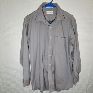 Vtg Hathaway 16 33 Shirt Mens Gray Dress Classic Fit USA Cotton Blend Formal